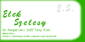 elek szelesy business card